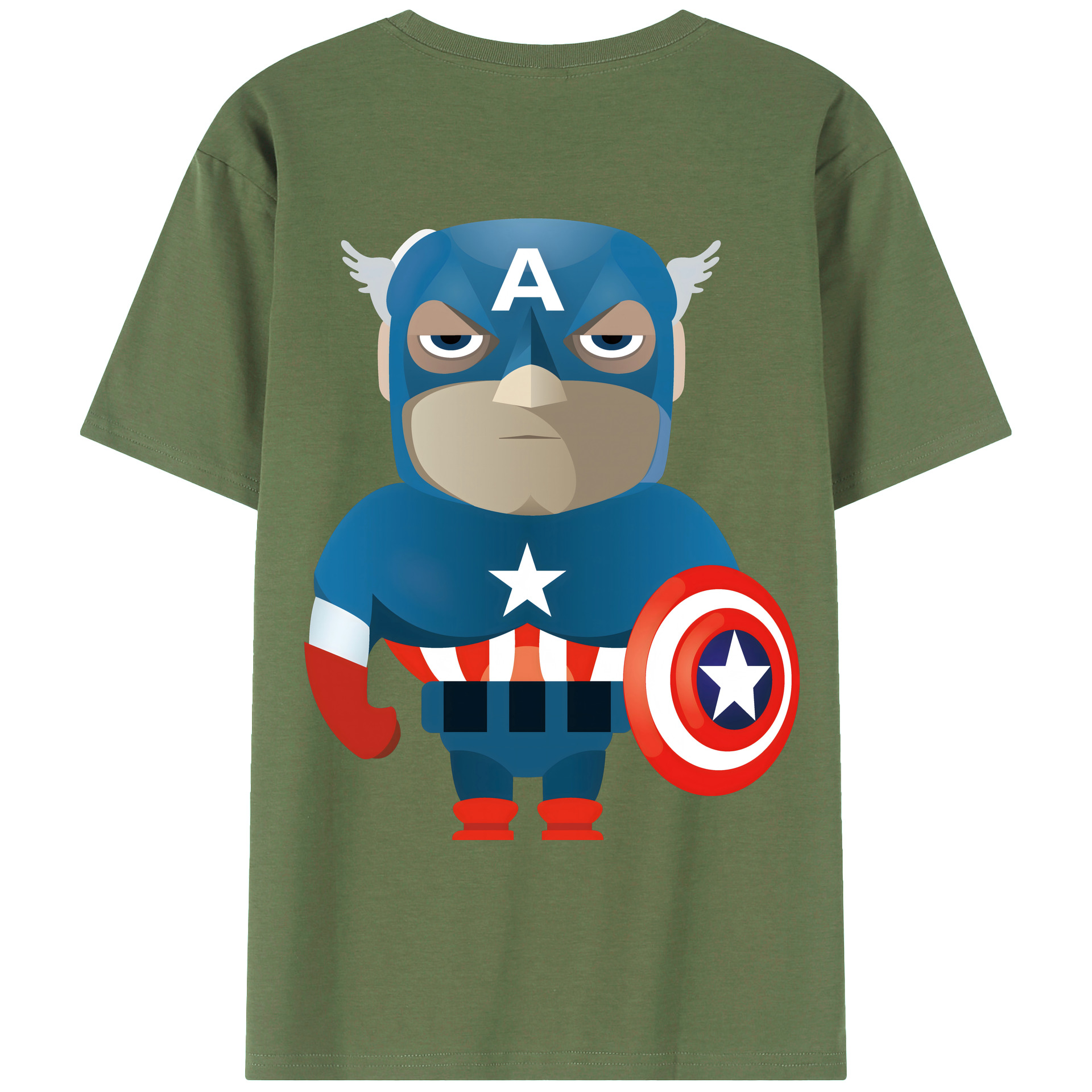 （画像用） アベンジャーズ The Avengers 綿100％ メンズ半袖Tシャツ（バックプリント） 通気性